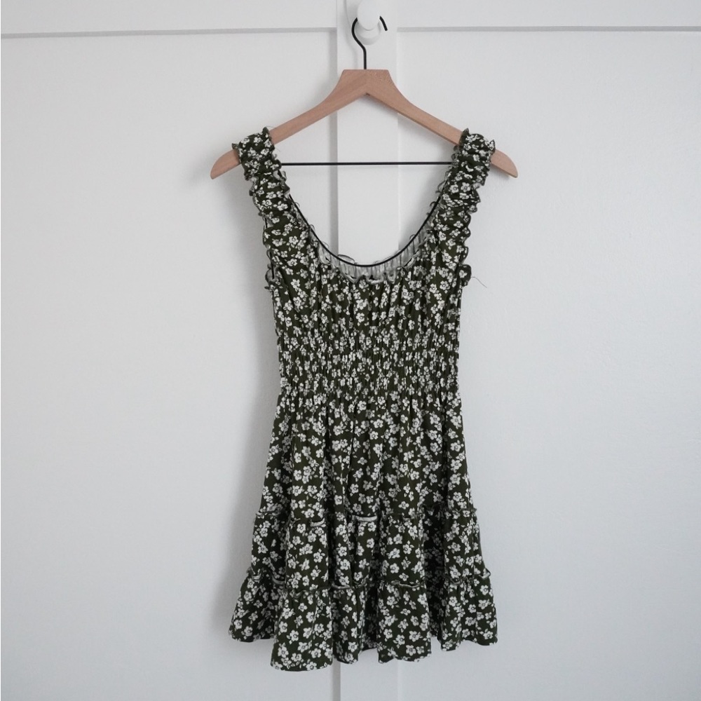 Urban Outfitters Green Floral Mini Dress - Picture 3 of 3
